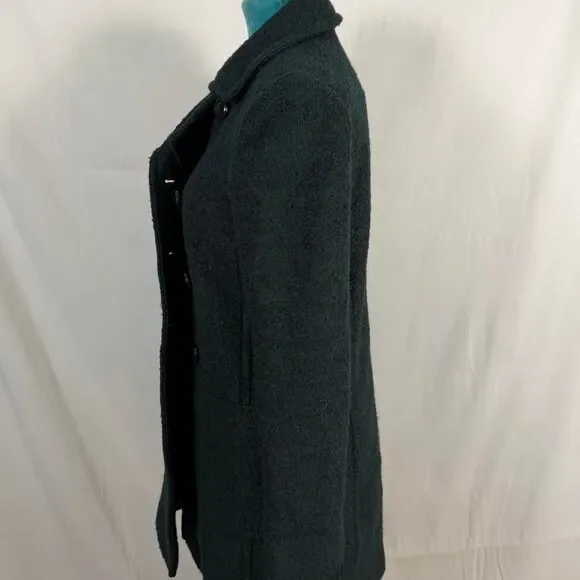 Streetwear DKNY Forest Green Wool Blend Pea Coat‎ Women's - Picture 2 of 7